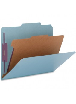 Legal - 8.50" Width x 14" Sheet Size - 2", 2", 2" Fastener Capacity for Folder - 2/5 Tab Cut - Right of Center Tab Location - 1 Dividers - 25 pt. Folder Thickness - Blue - Recycled - 10 / Box - natsp17219